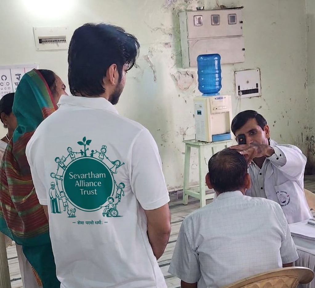 Drishti Daan camp with Sevartham banner